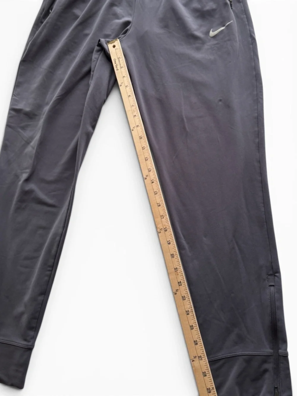 NIKE Dri-FIT Gray Tapered Track Pants Joggers Men’s XL Zip Ankle